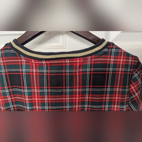 Tommy Hilfiger Plaid Metallic-Trim V-Neck Dress - Picture 4 of 6